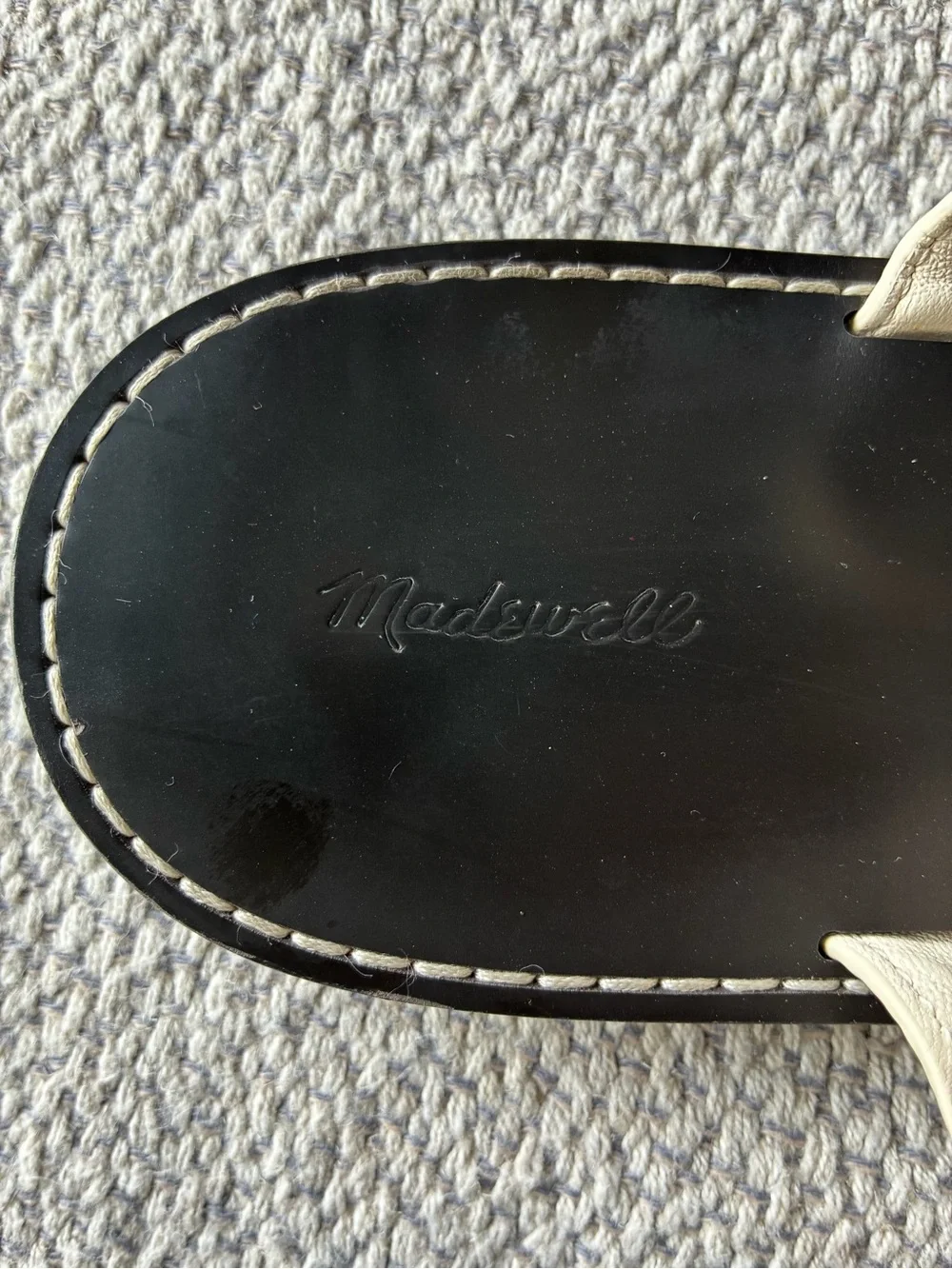 Madewell NV812 Ivory Leather Double Buckle Slingback Sandals Women's Size 7.5